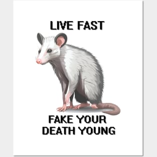 Possum Live Fast Fake Your Death Live Weird Fake your death young Posters and Art